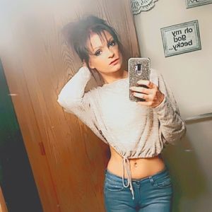 Tan off the shoulder sweater crop